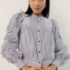 Tops * | Flash Sale Maize Gina Pleated Button Down New Arrivals Black