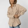 Tops * | Top 10 Be Cool Manufacture Tops Reggie Shirt Jacket In Beige