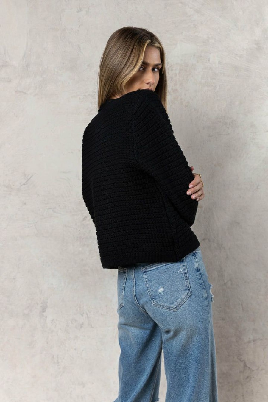 Sweaters * | Best Sale Aaron & Amber Susan Sweater In Sweaters Black