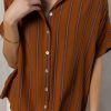 Tops * | Flash Sale Fun 2 Fun Vernon Button Up Tops Terracotta