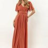 Dresses * | Deals Ricarica New Arrivals Josie Maxi Dress In Terracotta