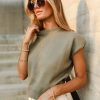 Tops * | Discount Sina Geena Shoulder Pad Sweater In Olive