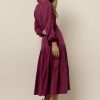 Dresses * | Discount Lumiere Smocked Tiered Midi Dress In New Arrivals Fuchsia