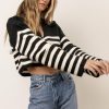 Tops * | Promo Crescent Rylee Cropped Sweater In Black