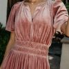 Dresses * | Deals See And Be Seen Marlowe Velvet Dress In Blush