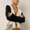 Tops * | Outlet Be Cool Manufacture Camryn Knitted Cardigan Sweater Ivory