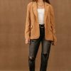 Tops * | Flash Sale Promesa Tops Camari Corduroy Blazer In Camel