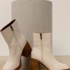 Shoes * | Brand New Beast Fashion Foster Heeled Boots In Ivory