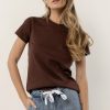 Tops * | Best Reviews Of Worui Tops Mckenna Tee Shirt In Brown