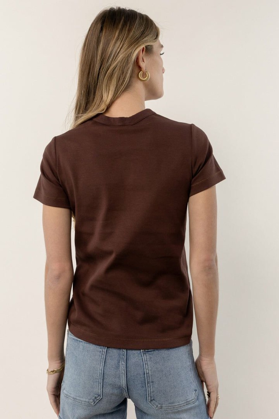 Tops * | Best Reviews Of Worui Tops Mckenna Tee Shirt In Brown