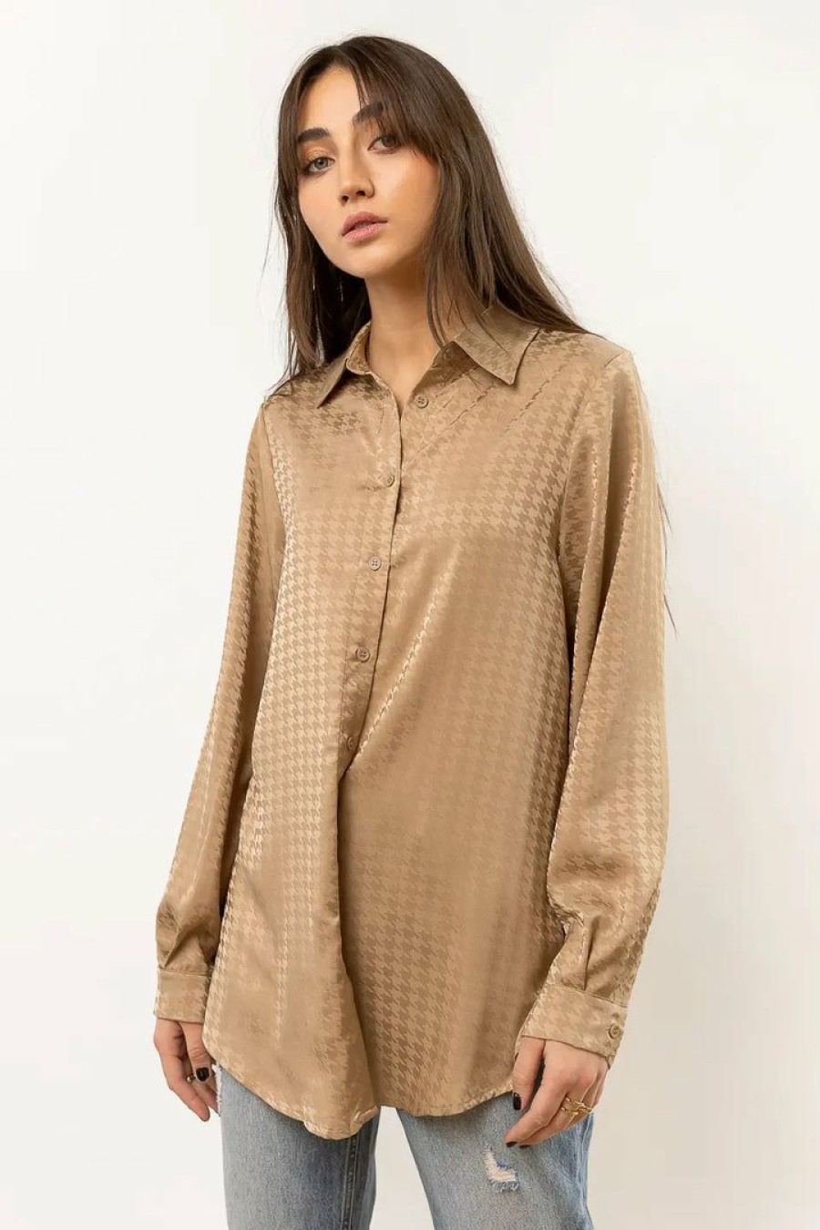 Tops * | Wholesale Lime N Chili Scout Button Down In Final Sale Tan