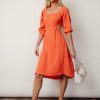 Dresses * | Wholesale Le Lis Dresses Laurene Midi Dress In Final Sale Coral