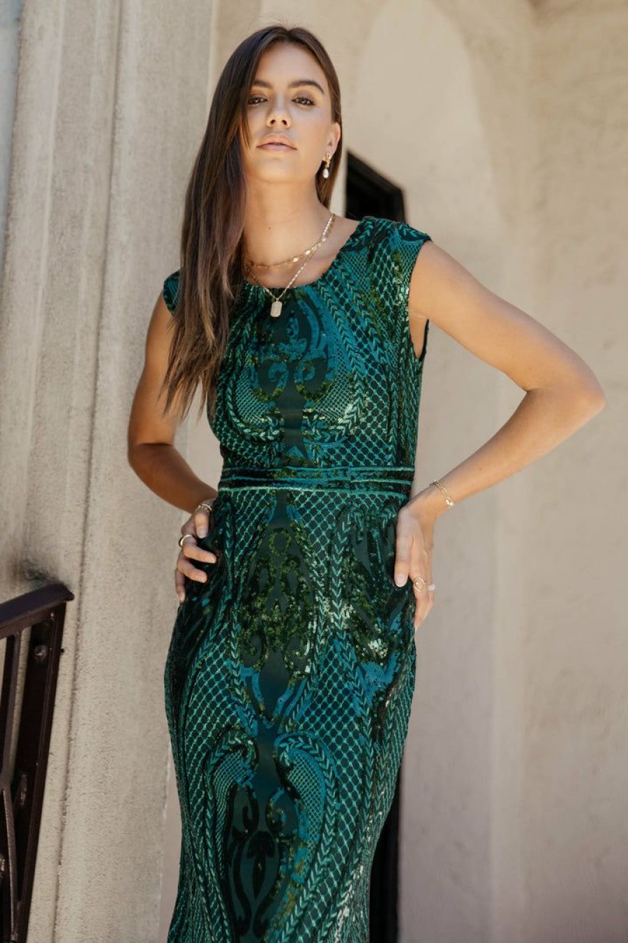 Dresses * | Flash Sale Ricarica Eloise Maxi Dress In Hunter Green