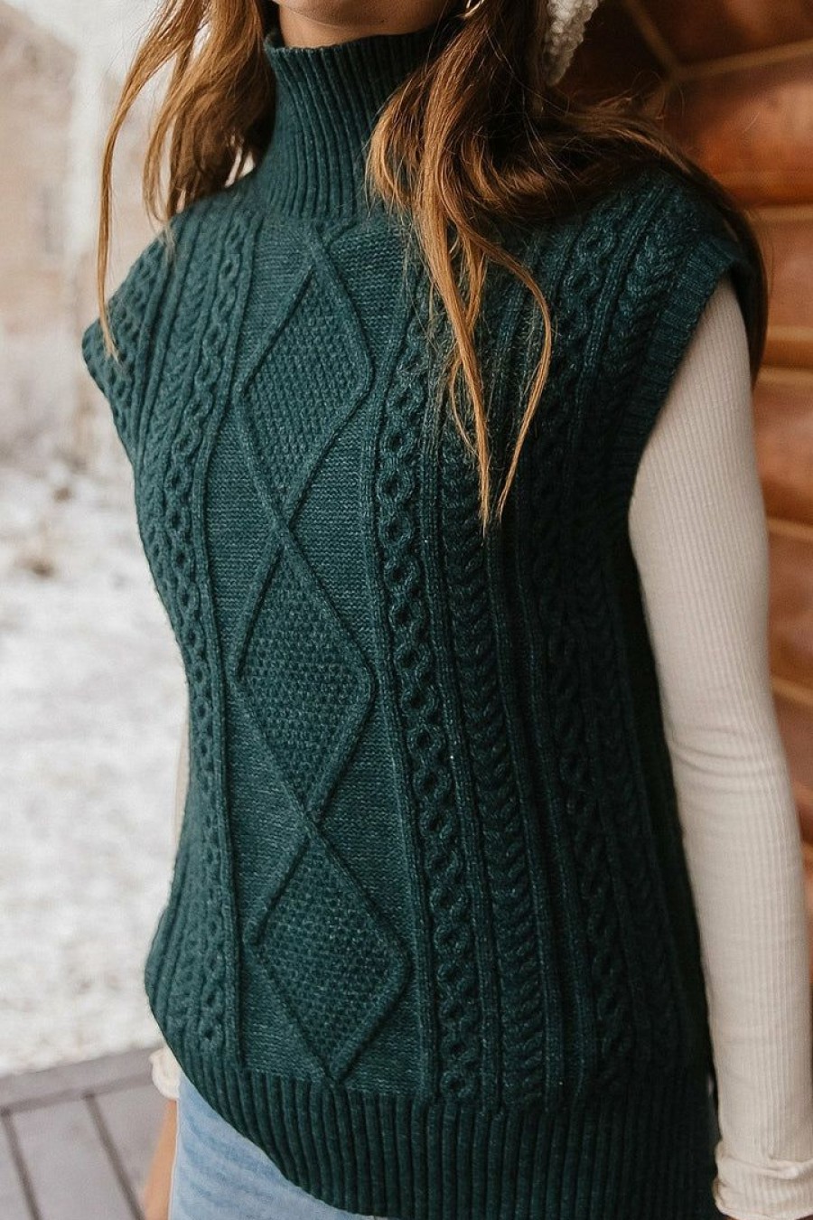 Tops * | Best Deal Vero Moda Viktoria High Neck Vest In Sweaters Emerald