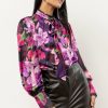 Tops * | Promo Zoe + Claire Tops Amiah Floral Blouse Purple