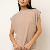 Tops * | Brand New Sina Greta Muscle Tee In Tan