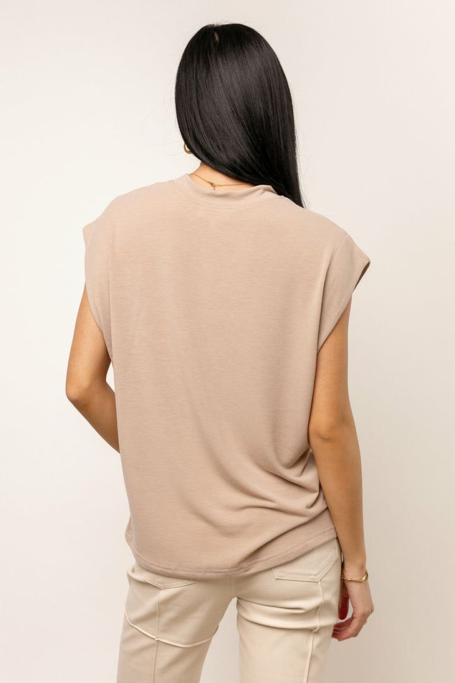 Tops * | Brand New Sina Greta Muscle Tee In Tan