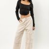 Tops * | Wholesale Dreamers By Debut Lyra Cropped Top In Black