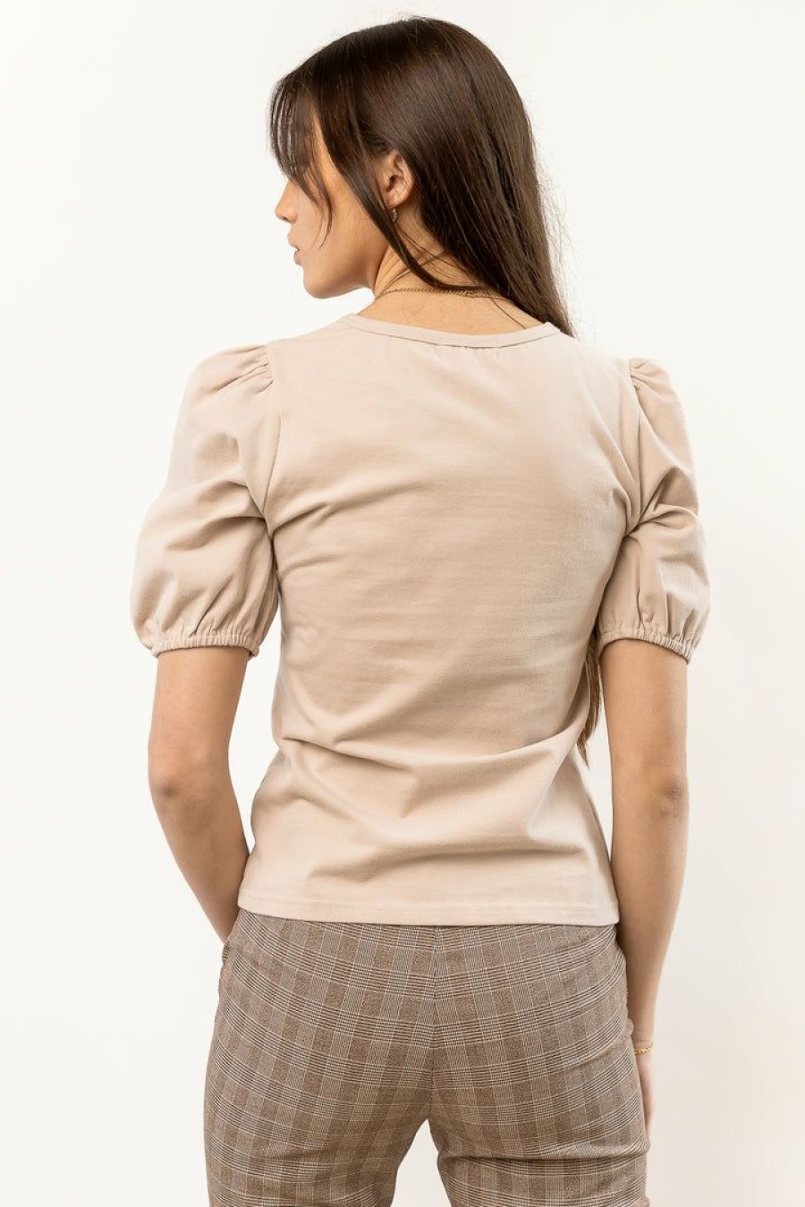 Tops * | Best Reviews Of Sina Rei Button Up In Tops Taupe