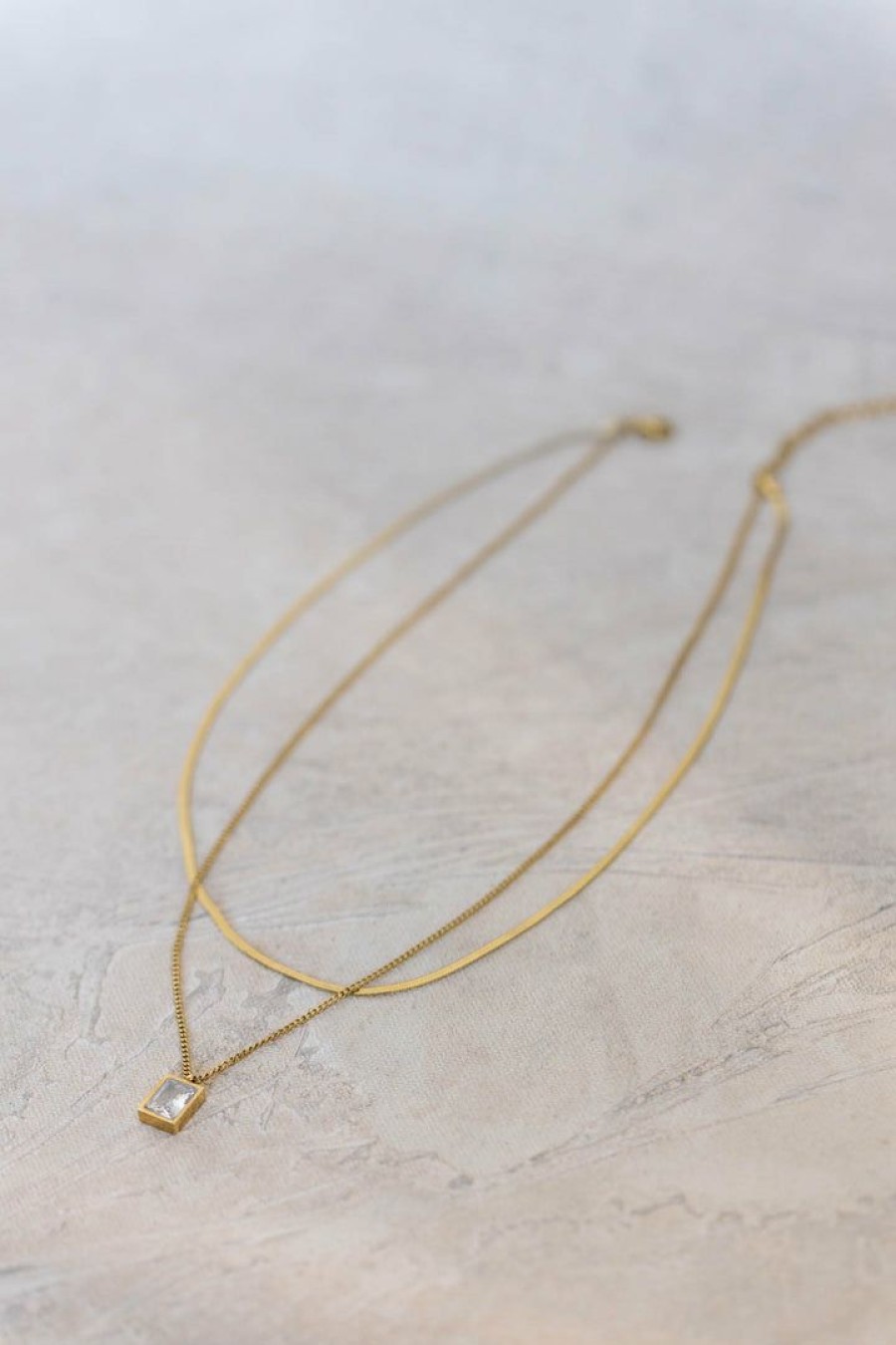 Jewelry * | Flash Sale J&D Jewelry Perona Layered Necklace Gold