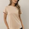 Tops * | Cheapest Worui Selena Rolled Sleeve Shirt In Tops Tan