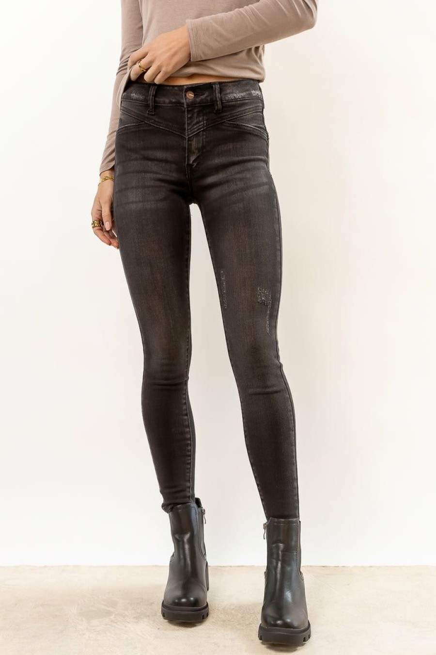 Jeans * | Best Sale Kancan Bohme Loa Skinny Jeans Charcoal