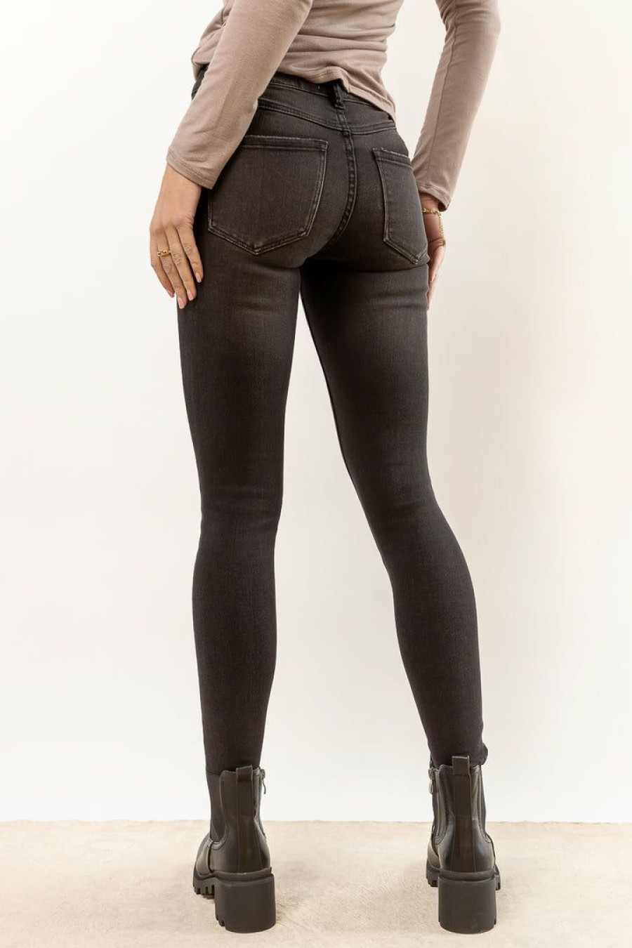 Jeans * | Best Sale Kancan Bohme Loa Skinny Jeans Charcoal