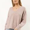 Tops * | Coupon New Arrivals Aubree Vero Moda Sweater In Heathered Pink