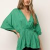 Tops * | Budget Mustard Seed New Arrivals Pettra Blouse In Green