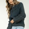 Tops * | Buy Sina Olympe Cable-Knit Sweater In Tops Teal