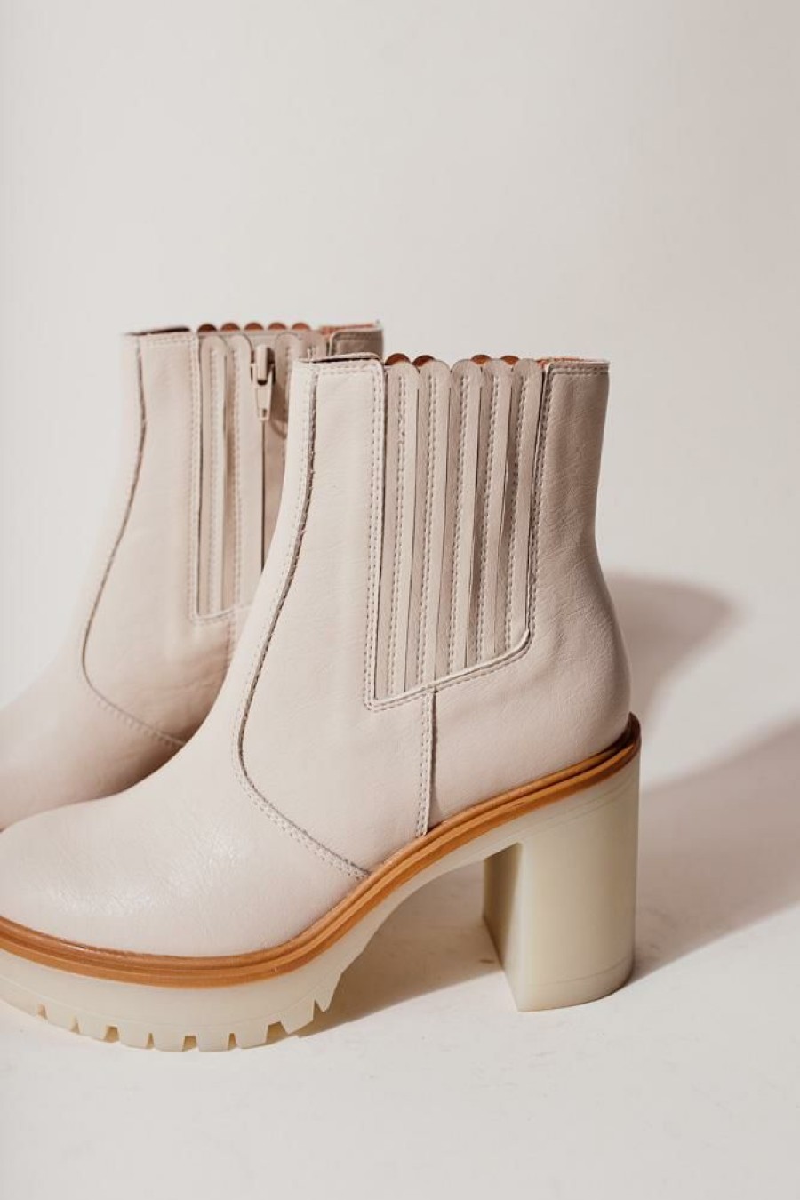 Shoes * | Buy Free Soul/Miracle Mile Shoes Anastasia Platform Boots In Beige