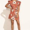 Dresses * | Hot Sale Clothing Company Elena Floral Dress In Final Sale Terra Cotta