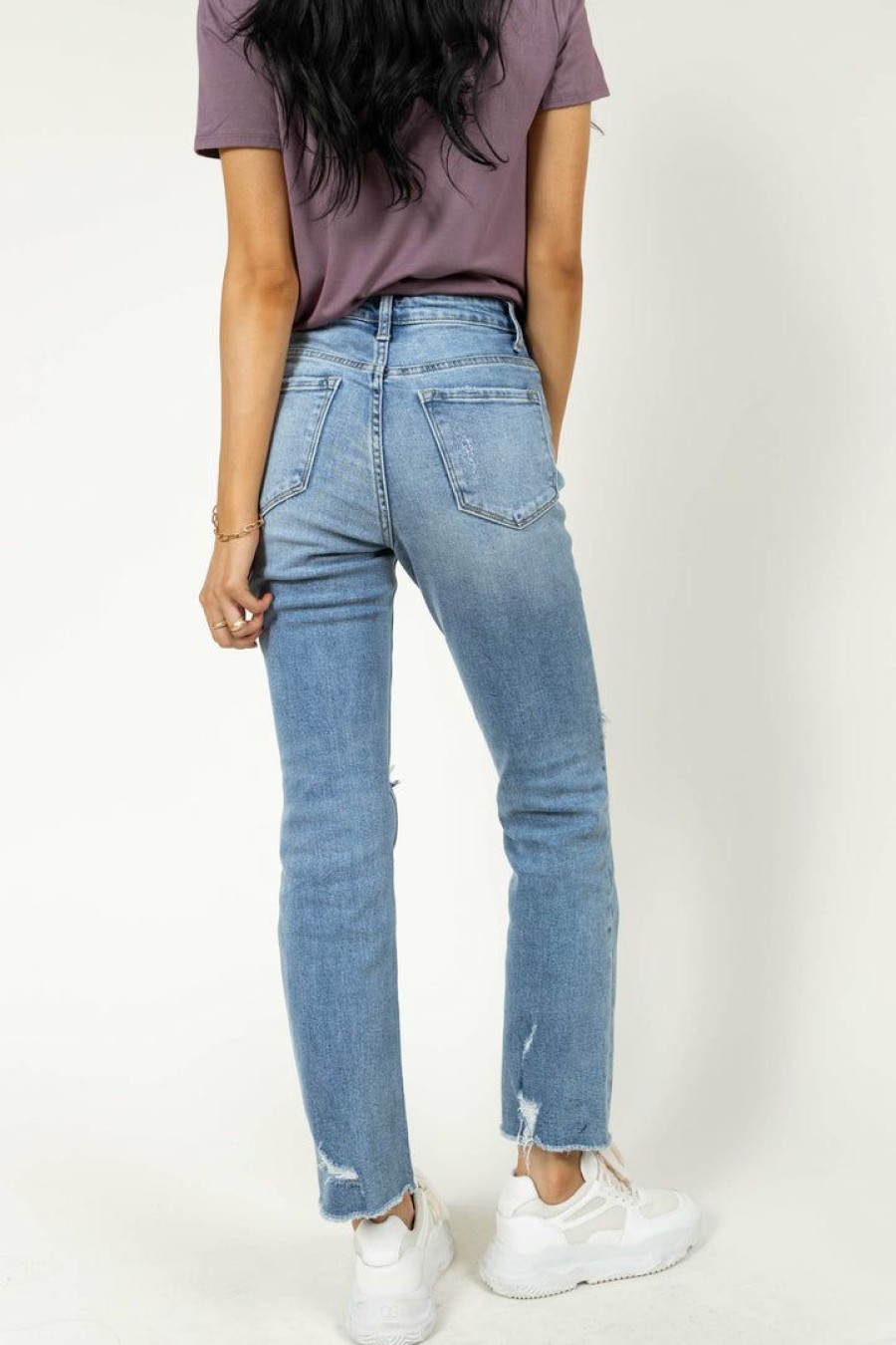 Jeans * | Deals Plastic Vervet Victoria Stretch Jeans Final Sale Medium Wash