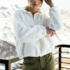 Tops * | Best Reviews Of Kimberly C Tops Jolie Sherpa Pullover Cream