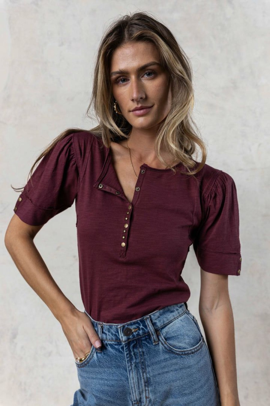 Tops * | Cheapest Worui Louella Top In Burgundy