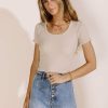 Tops * | Hot Sale Dynamic Fashion Tops Jovie Ribbed Top In Tan