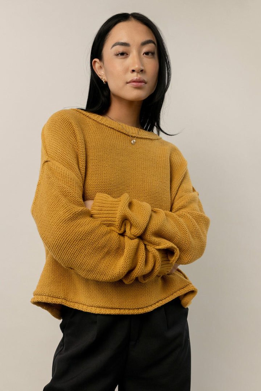 Tops * | Promo Sina River Sweater In Sweaters Mustard