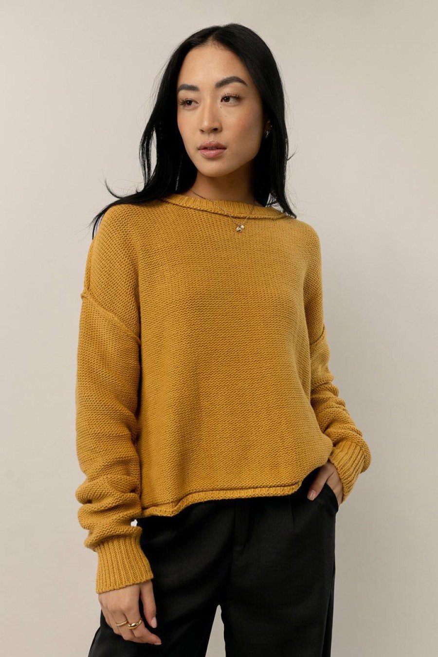 Tops * | Promo Sina River Sweater In Sweaters Mustard