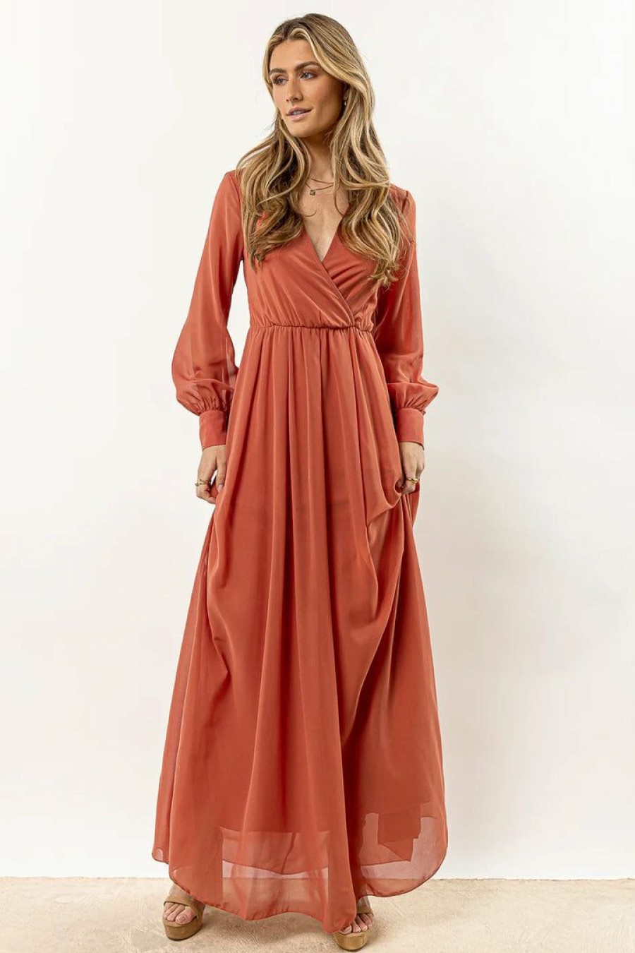 Dresses * | Promo Ricarica Veronica Maxi Dress In Terracotta