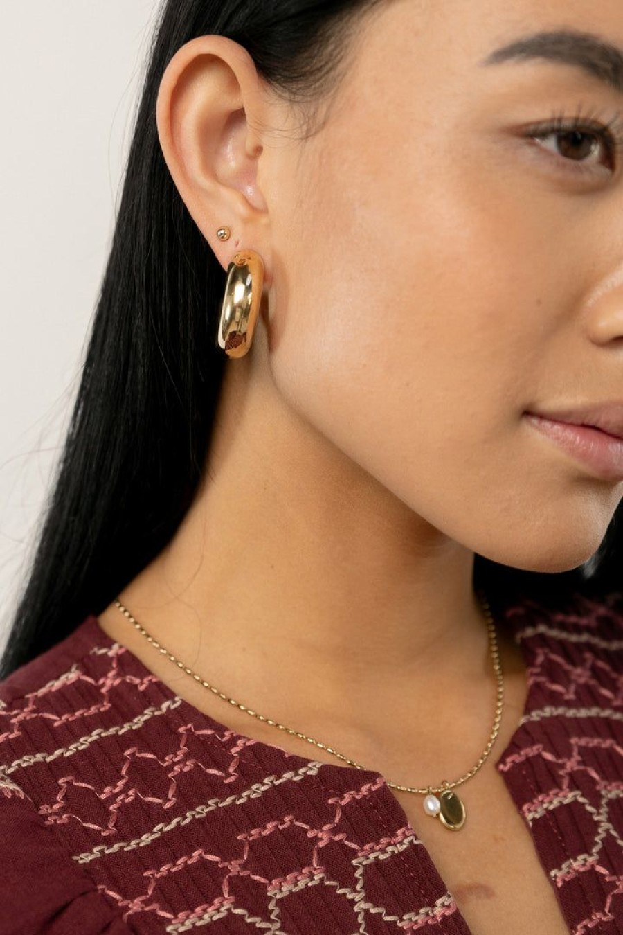 Jewelry * | New J&D Jewelry Jane Open Hoop Earrings Gold