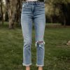 Jeans * | Best Reviews Of Plastic Vervet Jeanne Distressed Jeans Final Sale Medium Wash