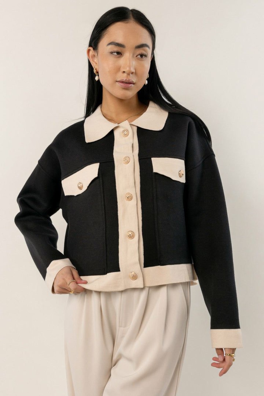 Tops * | Deals Aaron & Amber Rachel Jacket In Black