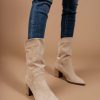 Shoes * | Best Sale Beast Fashion Brooklyn Heeled Boots Final Sale Cream