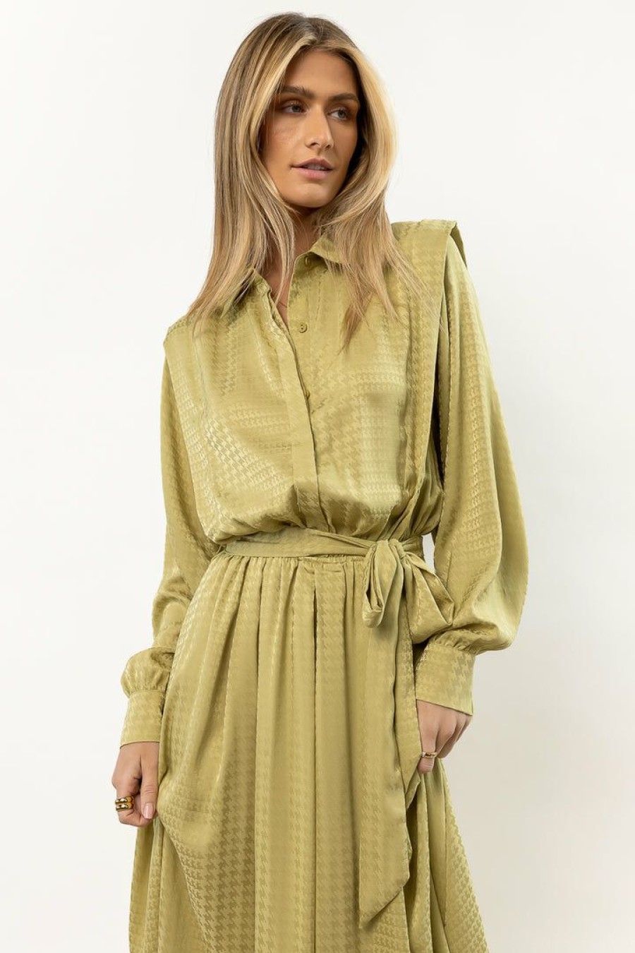 Dresses * | Best Deal Flying Tomato Maki Midi Dress New Arrivals Chartreuse