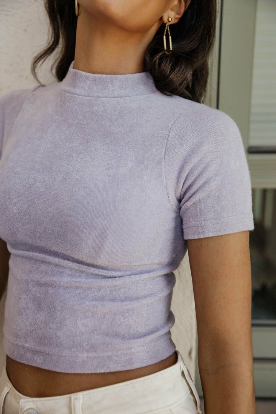 Tops * | Best Pirce Dynamic Fashion Tops Malia Cropped Top In Final Sale Lavender