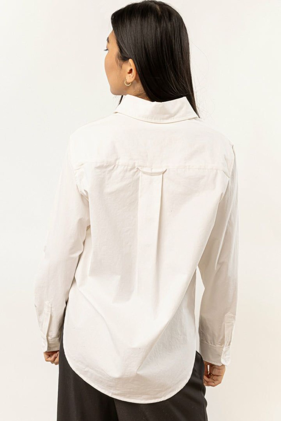 Tops * | Cheapest Aaron & Amber Kathryn Button Up Shirt In New Arrivals Ivory