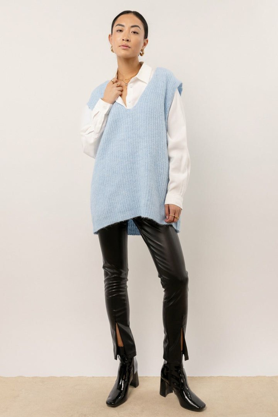 Sweaters * | Best Reviews Of Vero Moda Libbie Sweater Vest In Final Sale Blue