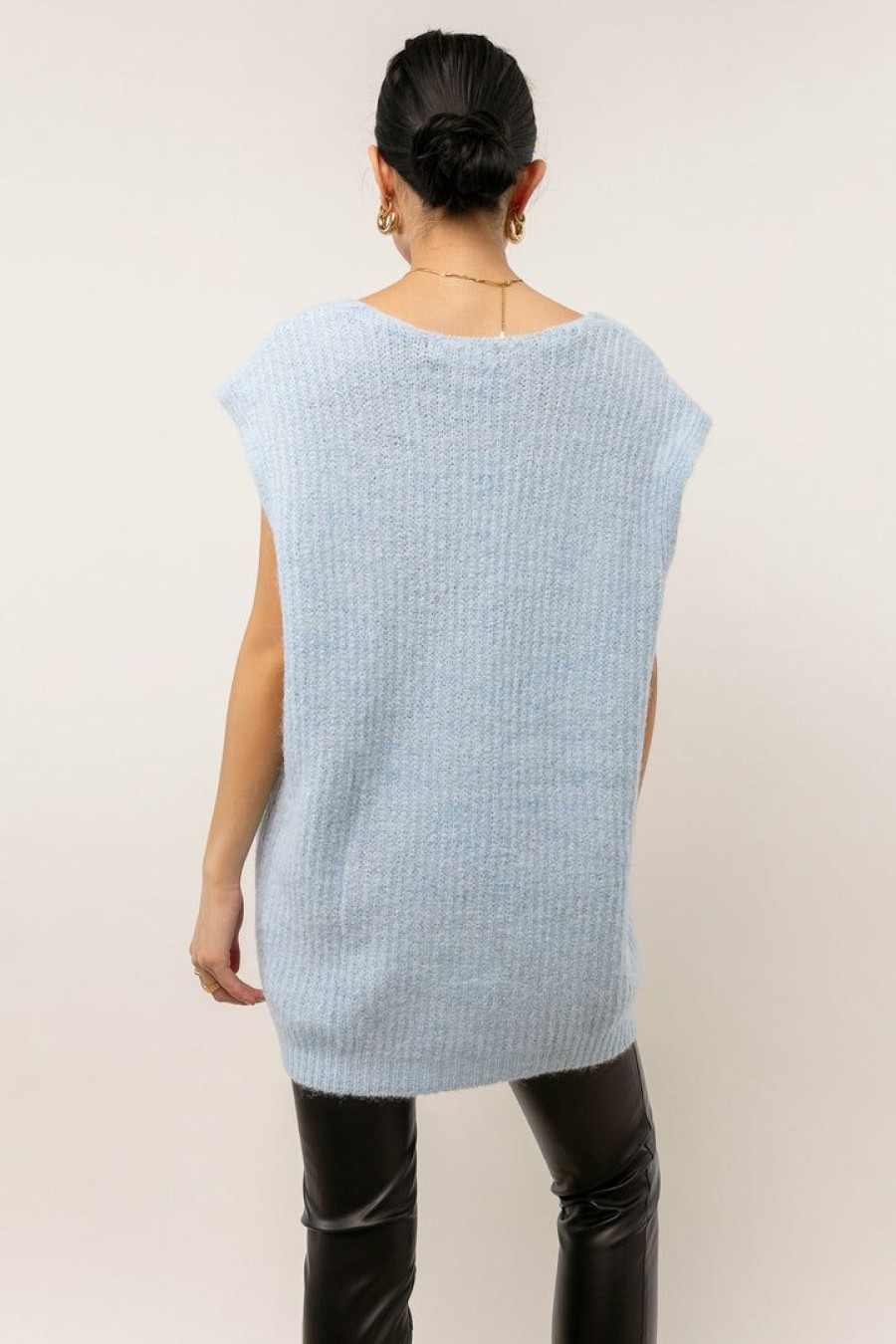 Sweaters * | Best Reviews Of Vero Moda Libbie Sweater Vest In Final Sale Blue