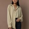 Tops * | Outlet Fun 2 Fun Loren Button Up In Tops Olive