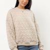 Tops * | Flash Sale Things Between Mika Quilted Pullover Beige